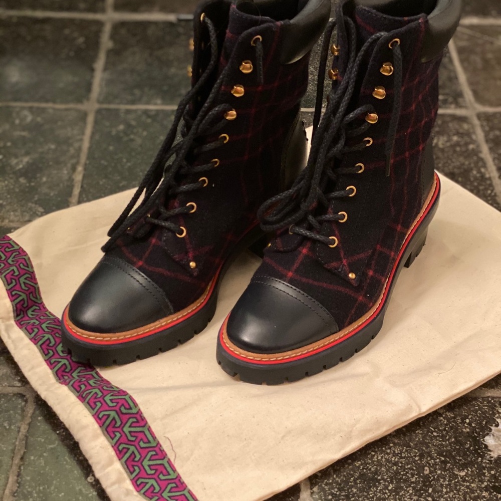 Tory Burch Blue Miller Lug Sole Bootie - Picture 11 of 11